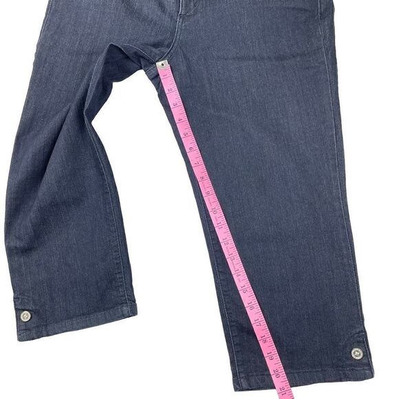 NYDJ Not Your Daughters Jeans Cropped Dark Denim Lift Tuck Technology Size 8 - Picture 7 of 11